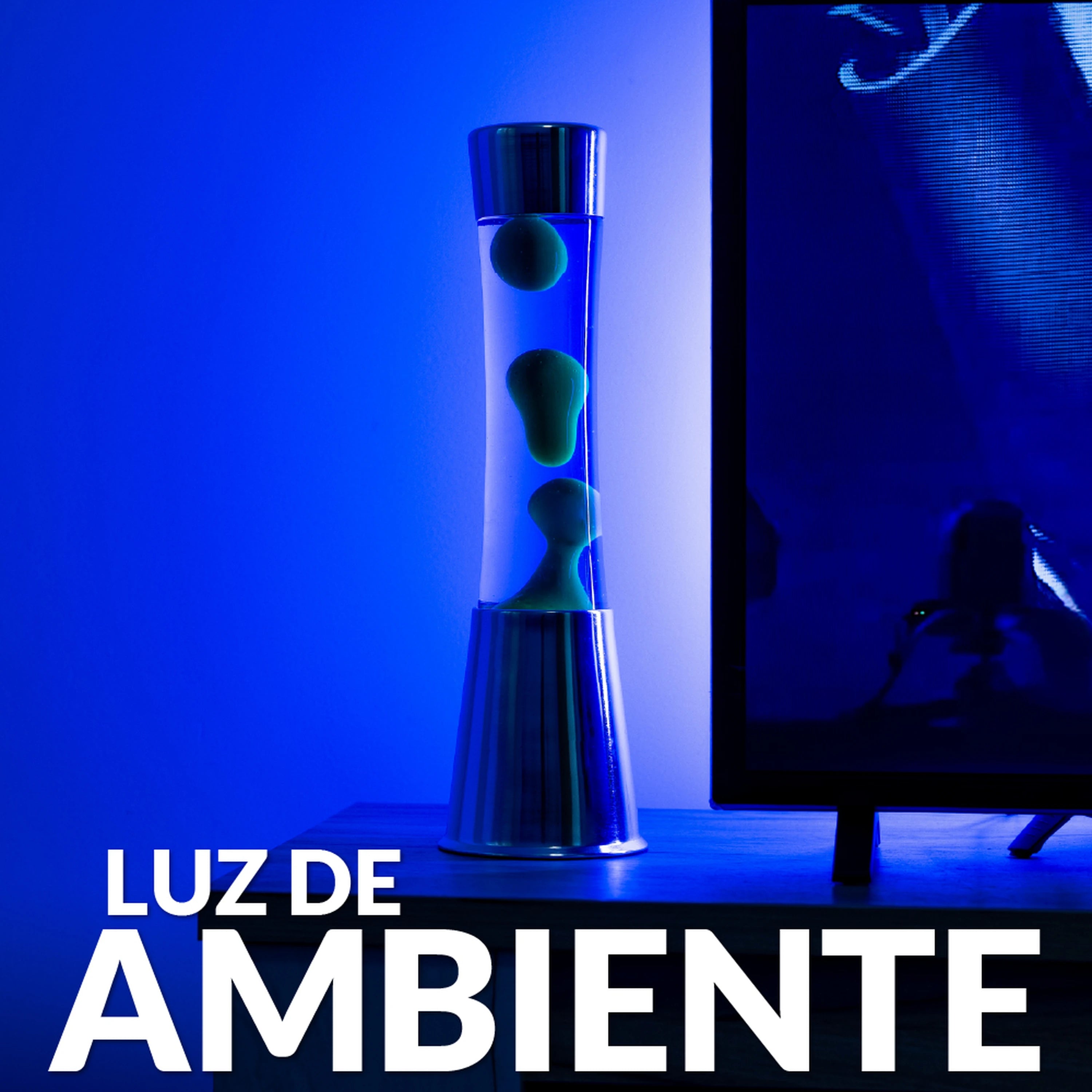 Lámpara de lava verde y azul