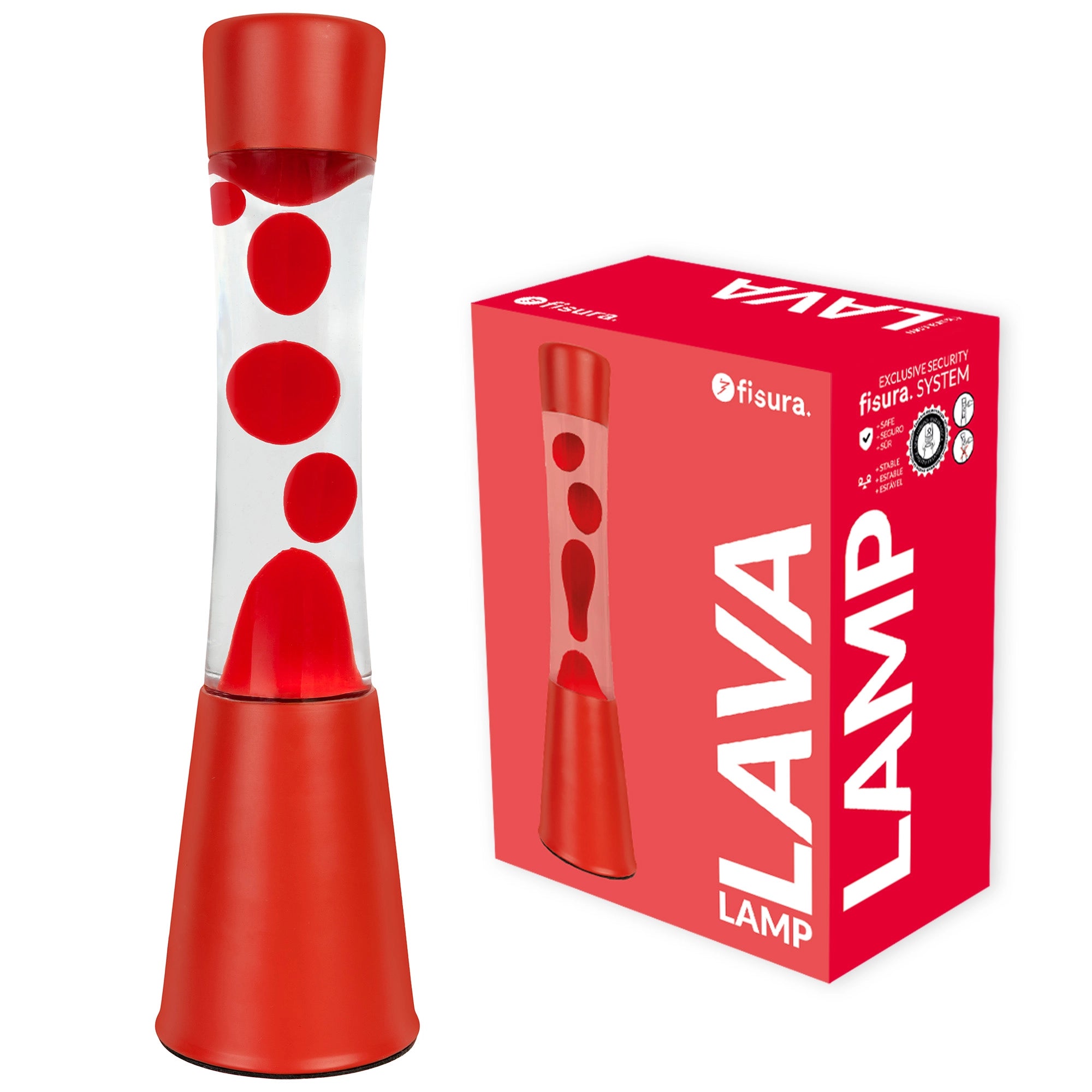 Lámpara de lava monocromática roja