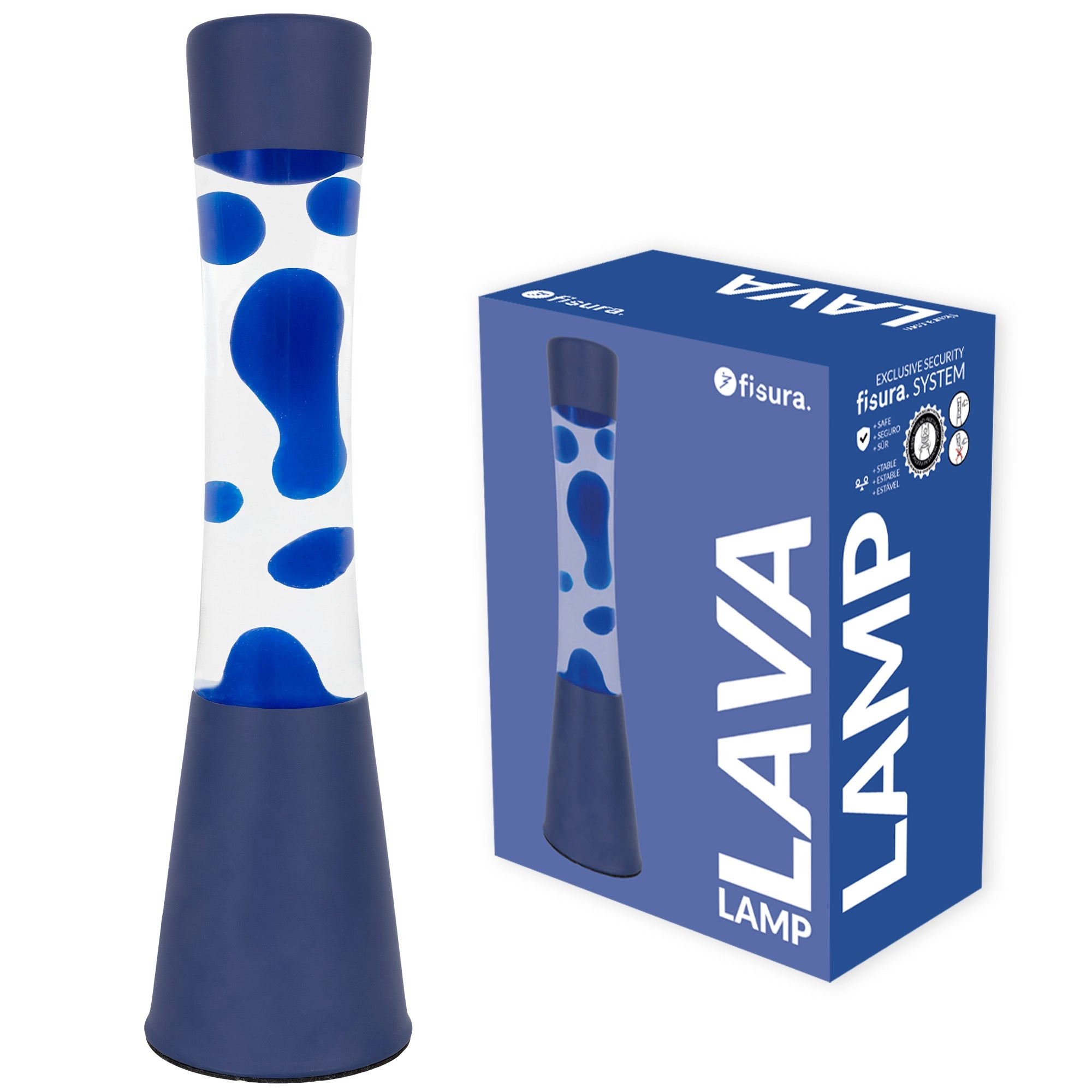 Lámpara de lava monocromática azul