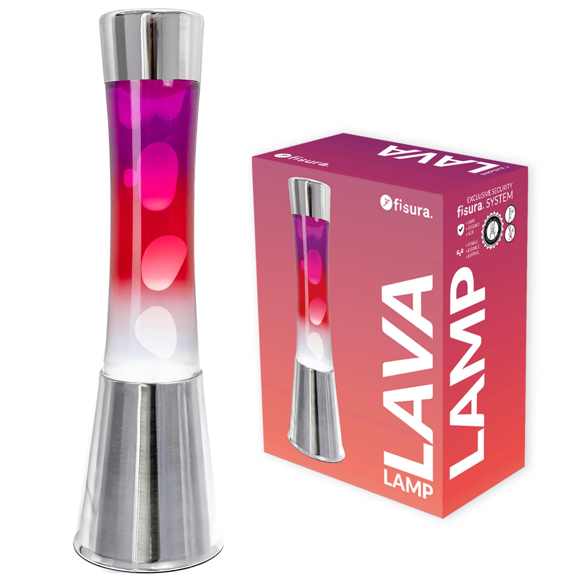 Lámpara de lava degradada rojo y blanco