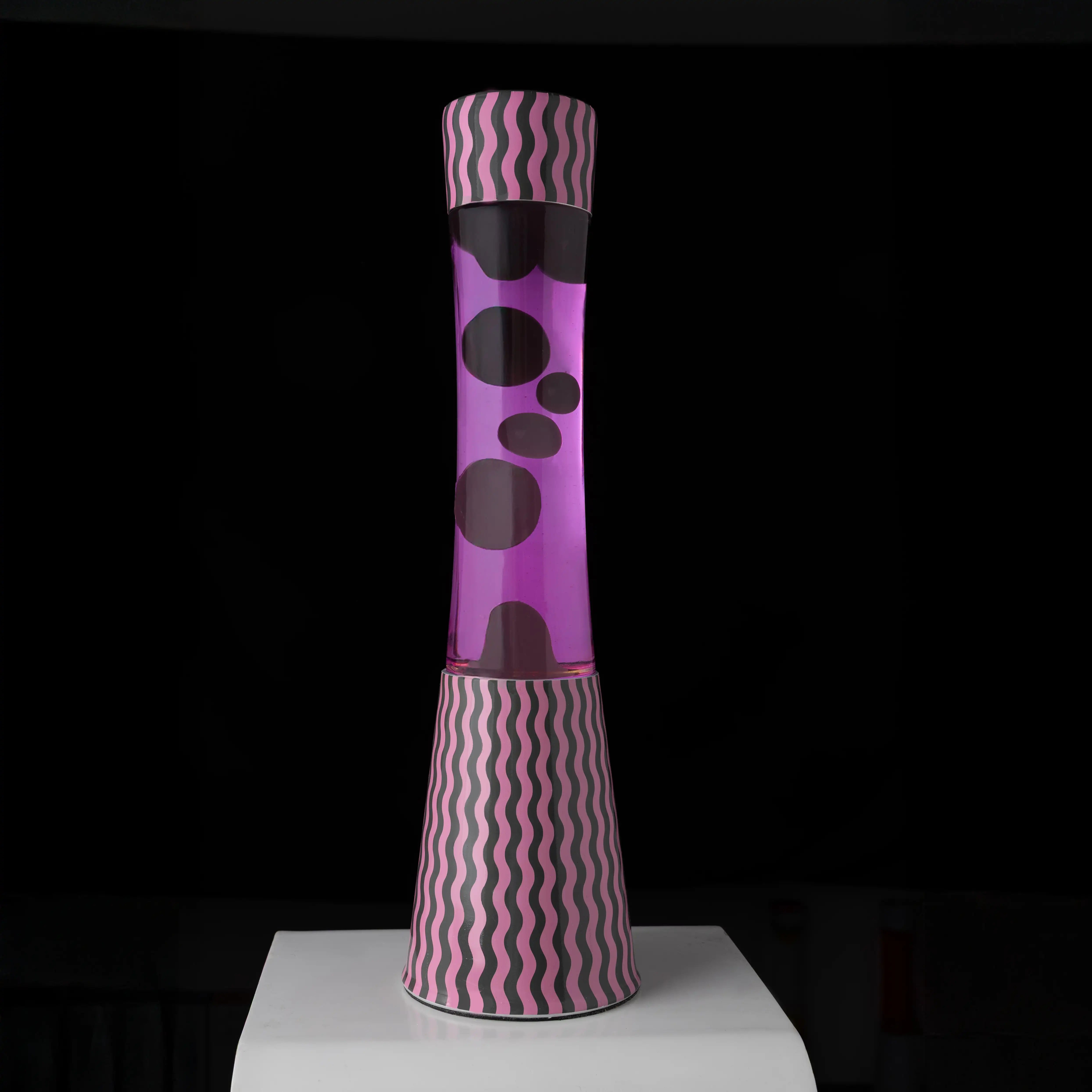 Lámpara de lava “ondas” rosa y marrón