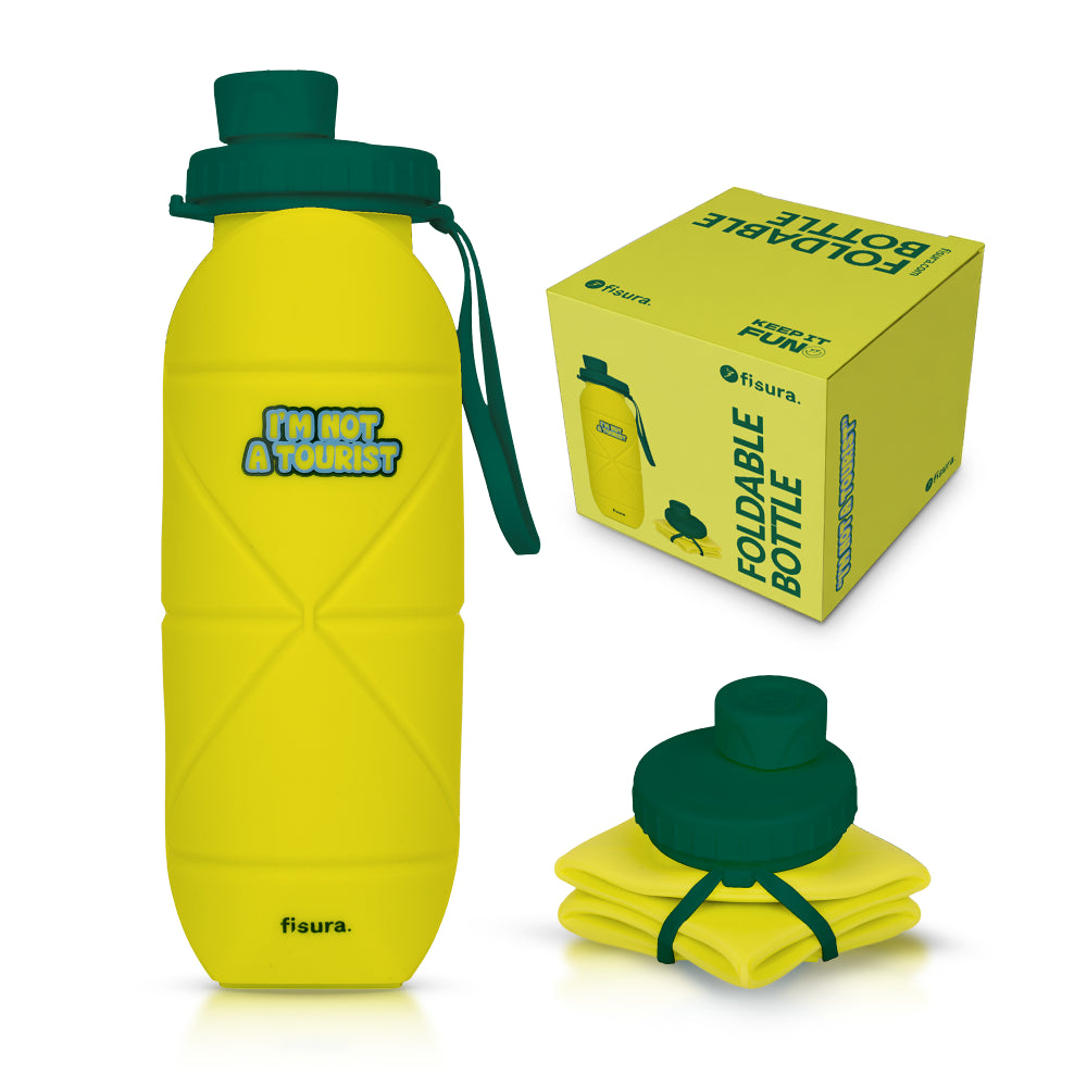 Botella plegable "I'm not a tourist"