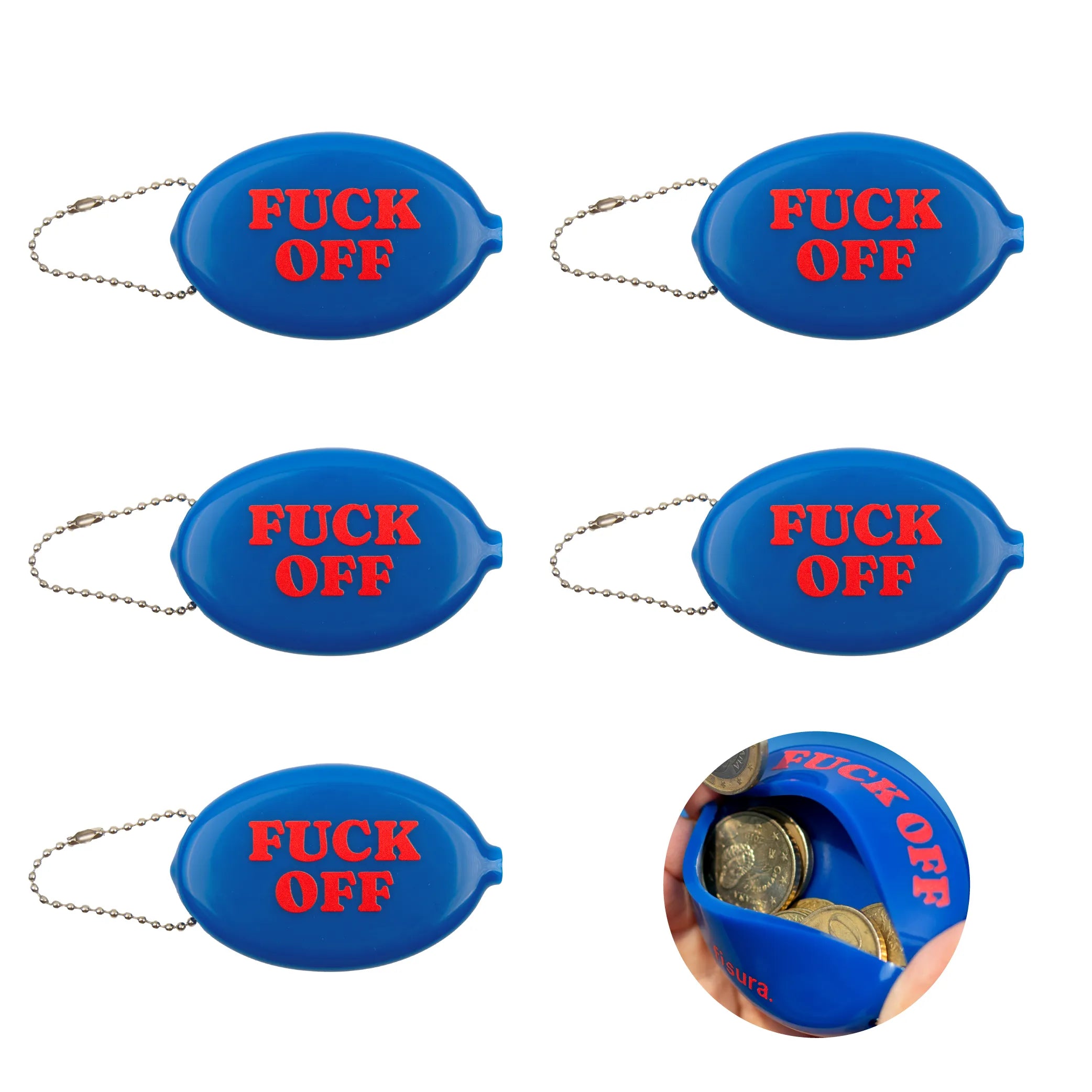 Monedero retro "Fuck off" set de 5
