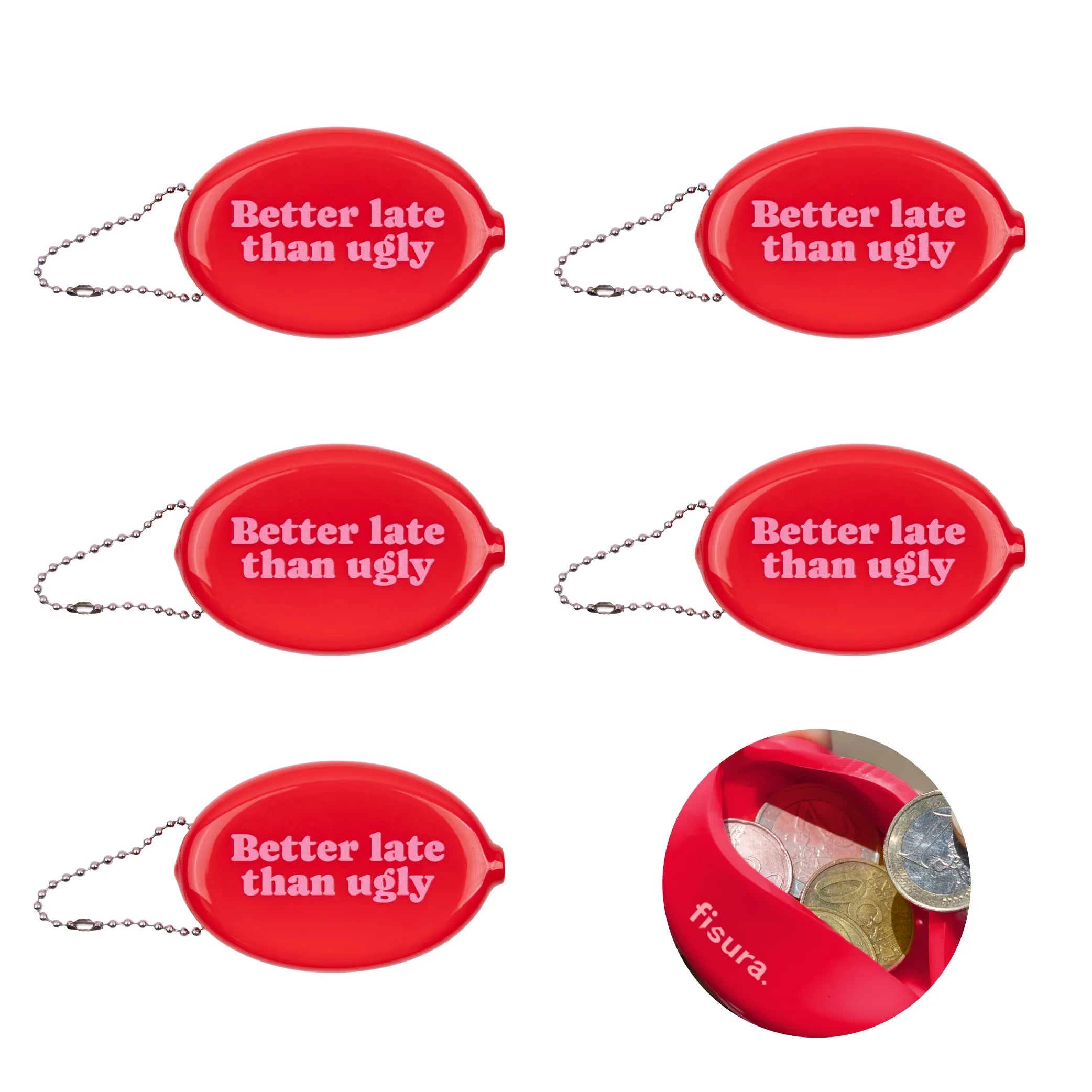 Monedero retro "Better late than ugly" set de 5