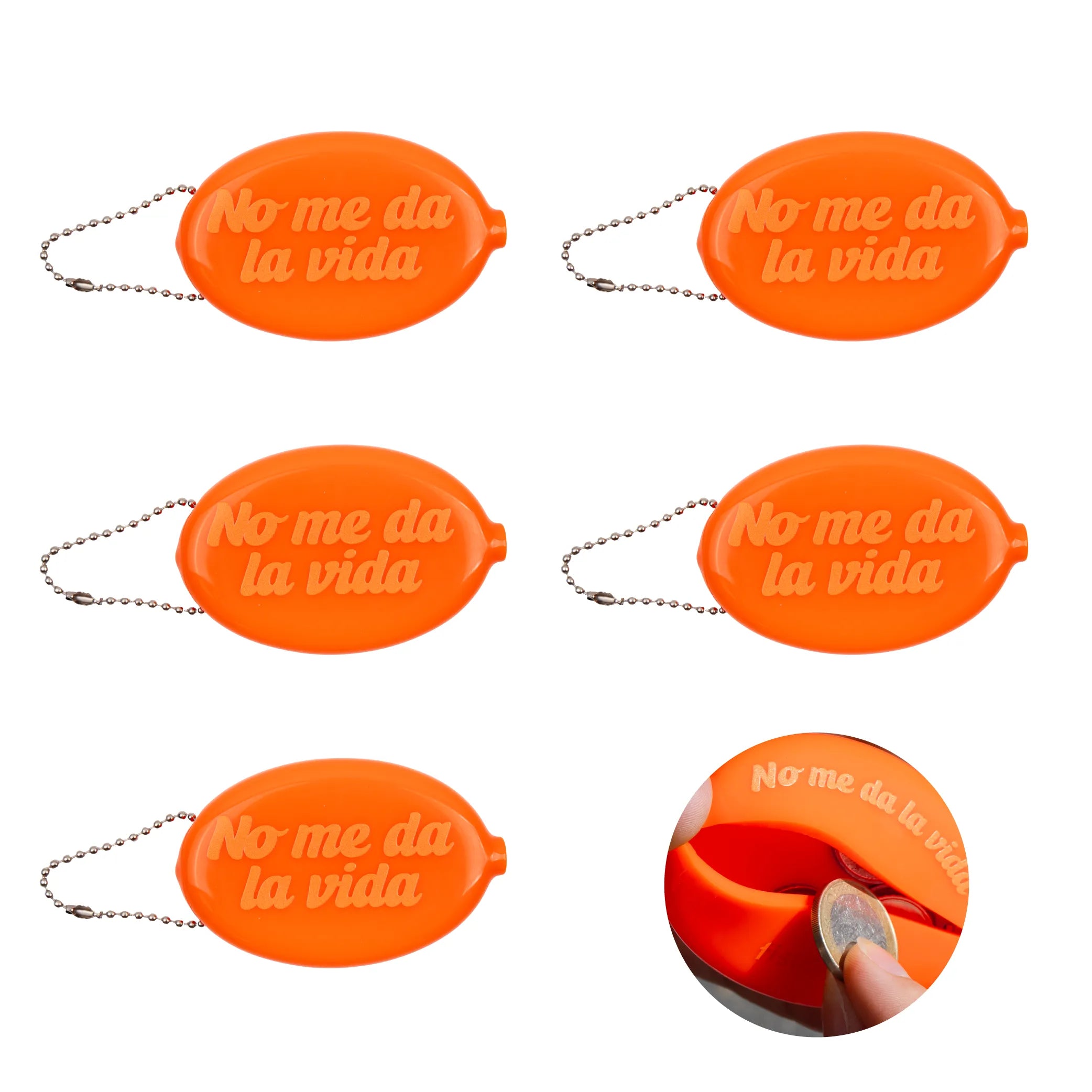 Monedero retro "No me da la vida" set de 5