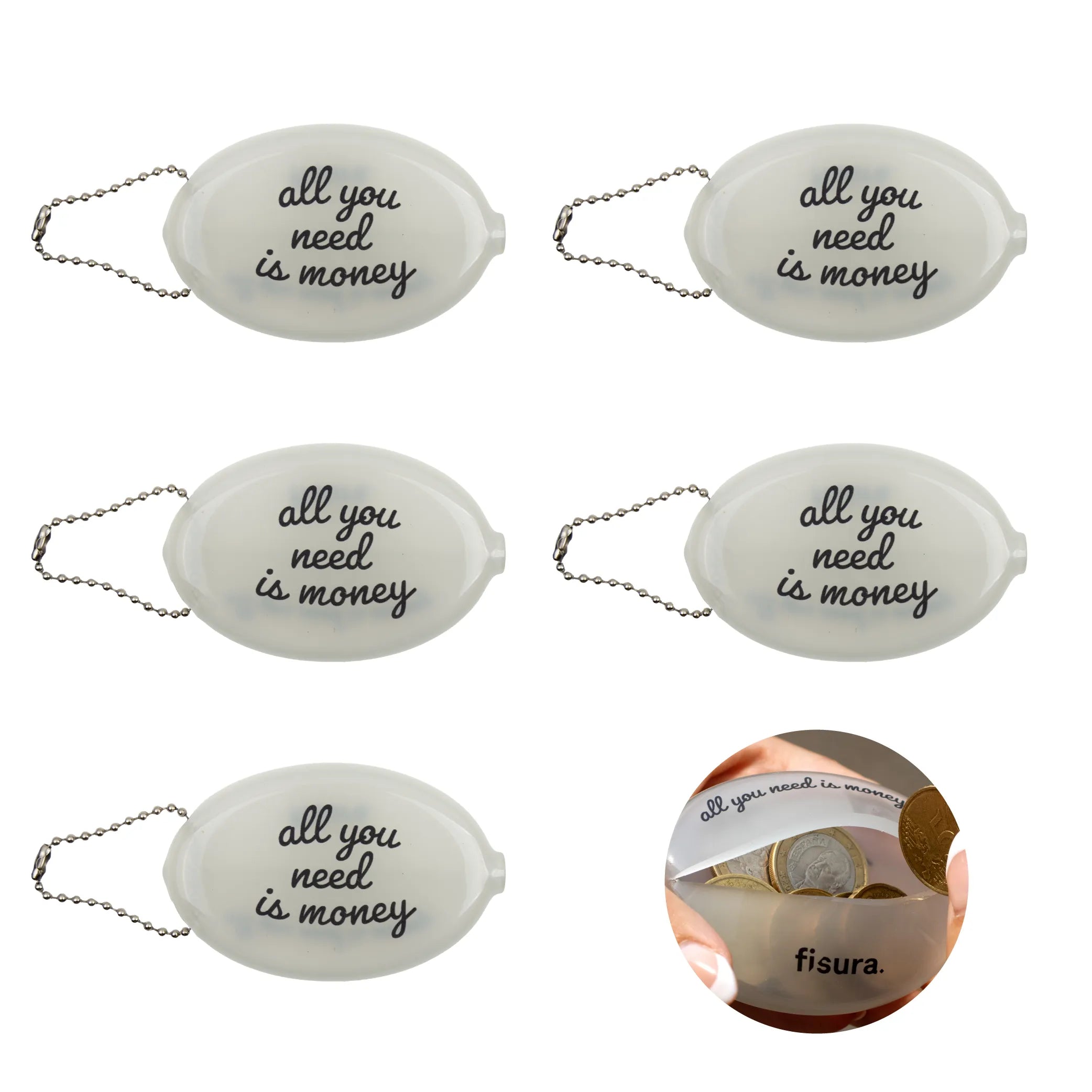 Monedero retro “All you need is money” set de 5