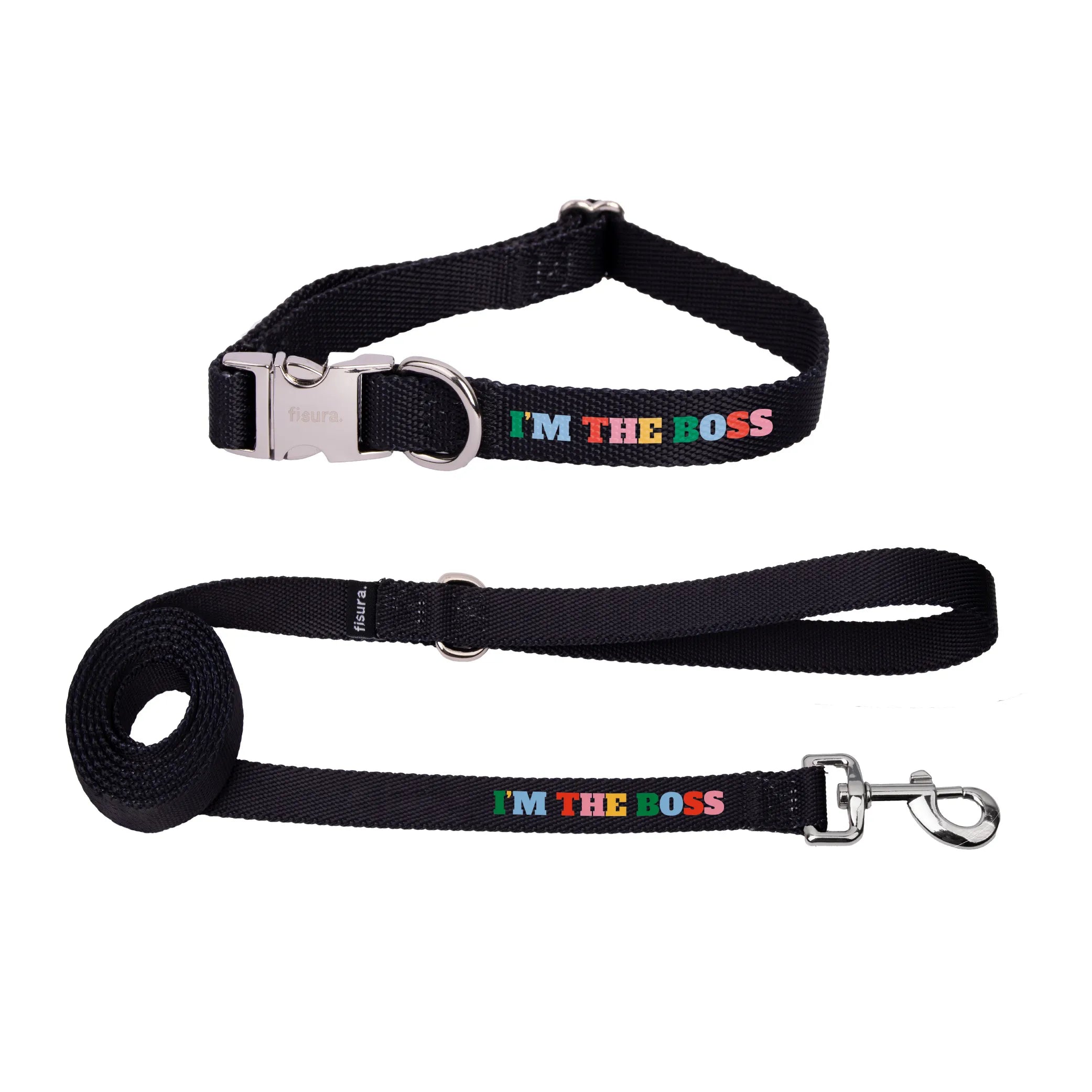 Pack de collar y correa "I’m the boss" L