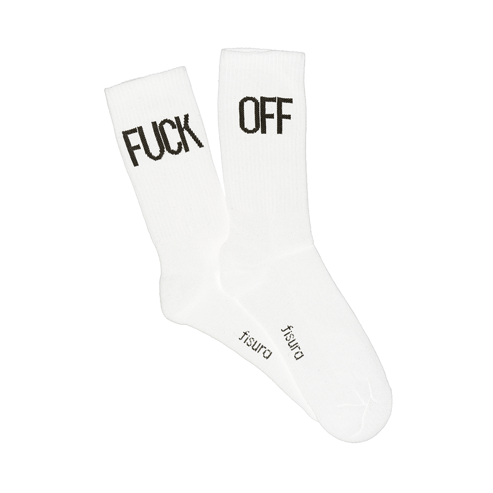 Par de calcetines chico "Fuck Off" - Blanco