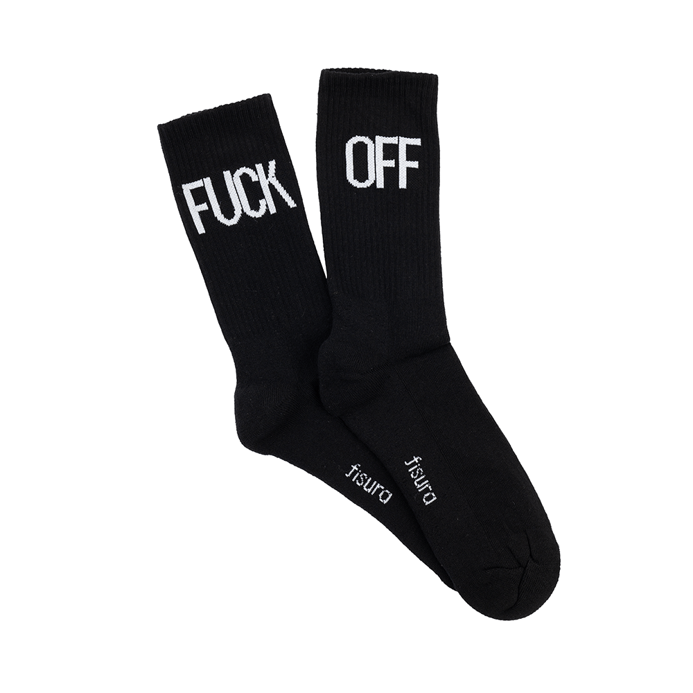 Par de calcetines chico "Fuck Off" - Negro