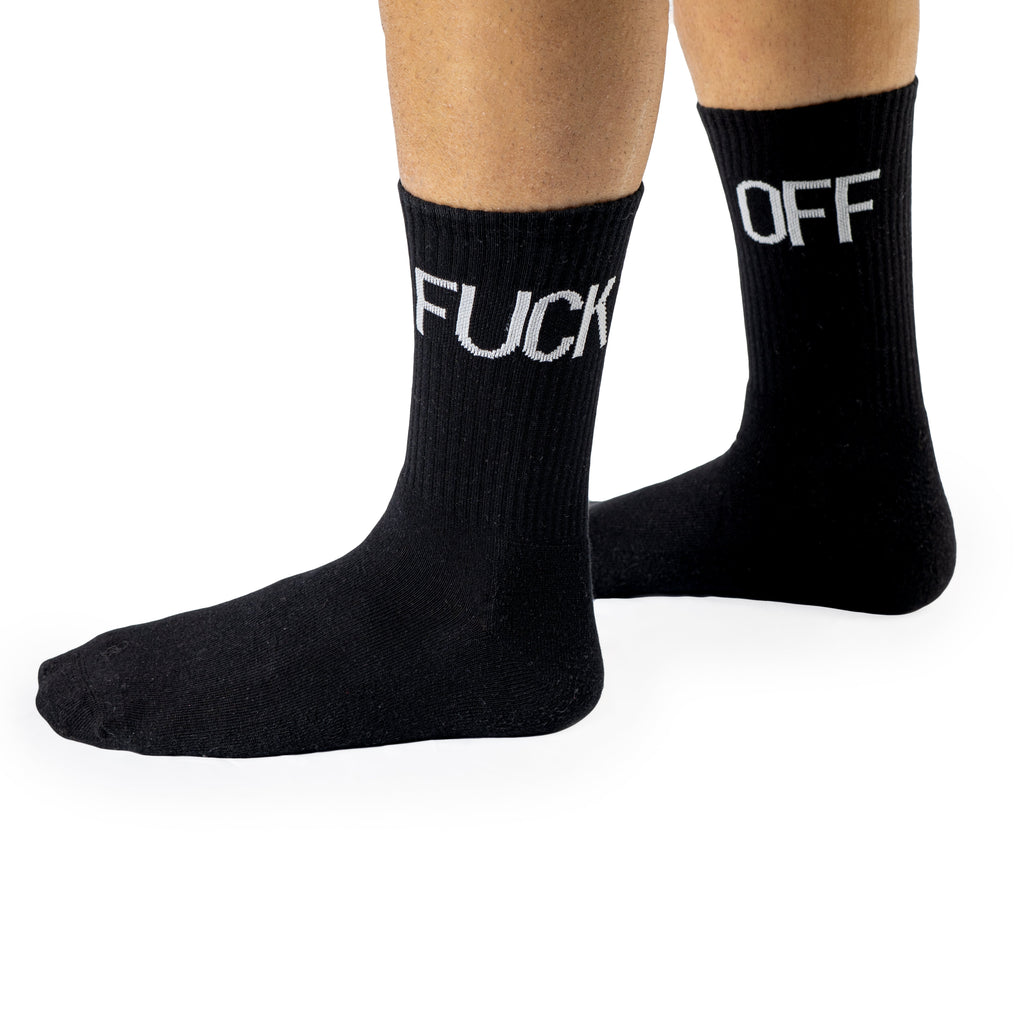 Par de calcetines chico "Fuck Off" - Negro