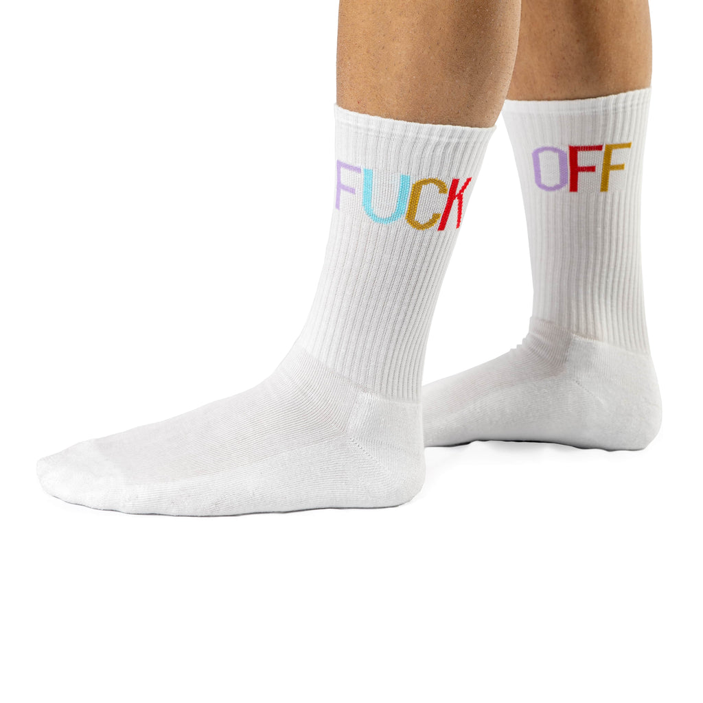 Par de calcetines chico "Fuck off" multicolor