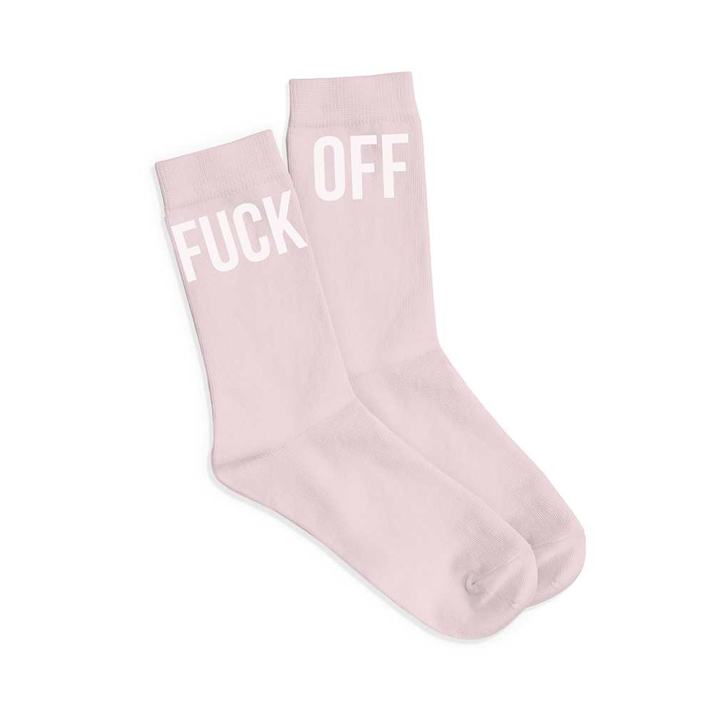 Par de calcetines chica "Fuck Off" Rosa