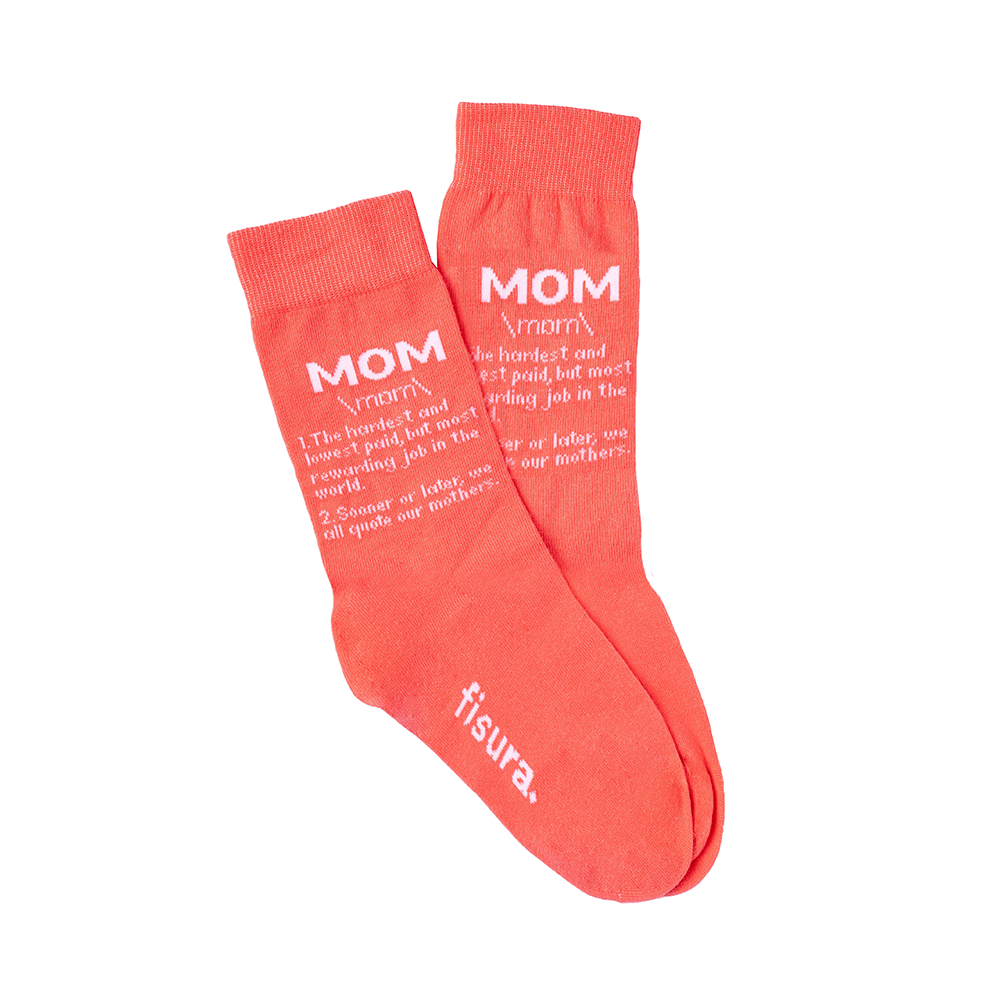 Par de calcetines chica “Mom” rosa - Inglés