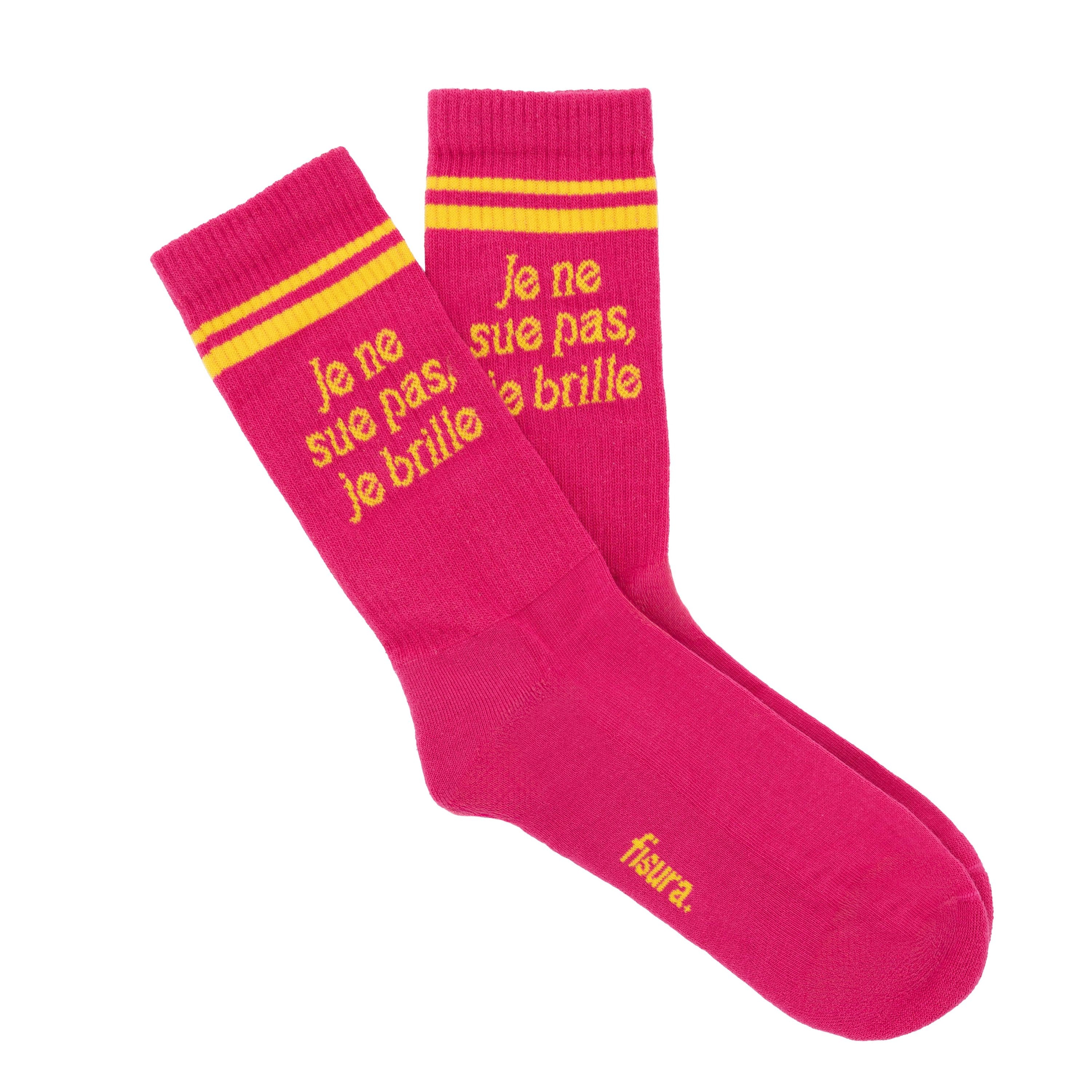 Calcetines Unisex “Je ne sue pas, je brille” rosa