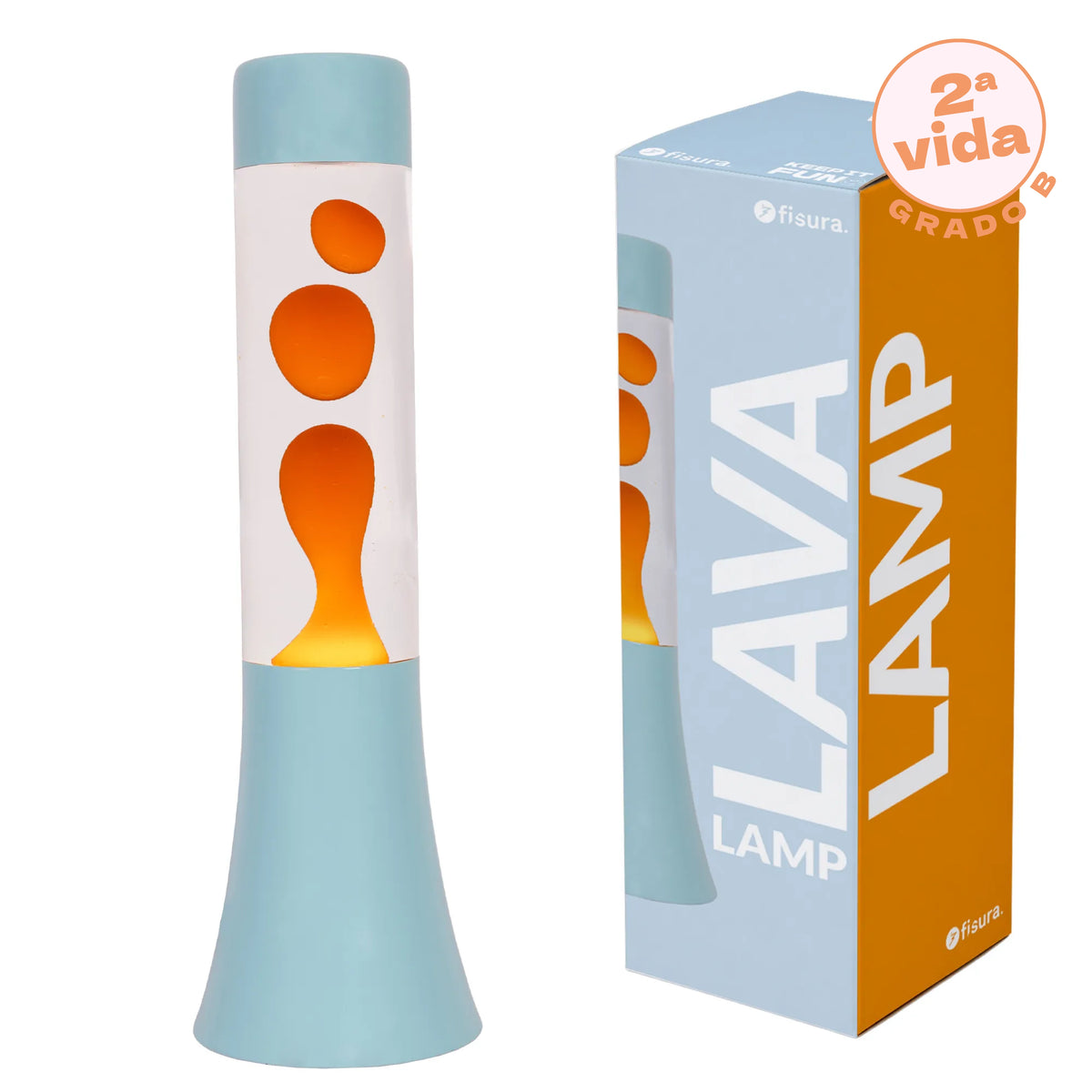 Lampada lava blu e arancione da 30 cm - Seconda vita (Grado B)
