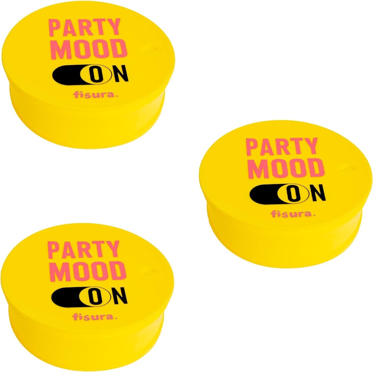 Tapa vasos antidroga “Party mood ON” 3 unidades