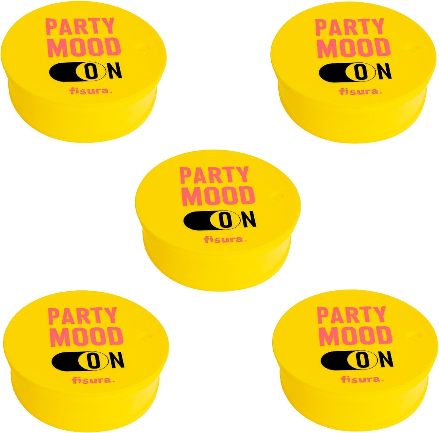 Tapa vasos antidroga “Party mood ON” 5 unidades