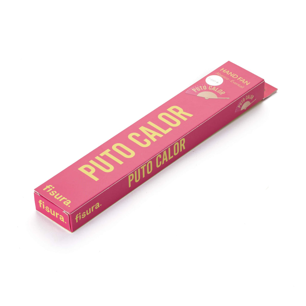 Abanico "Puto calor" rosa