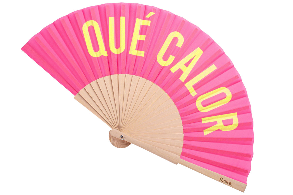 Abanico "Qué calor" rosa