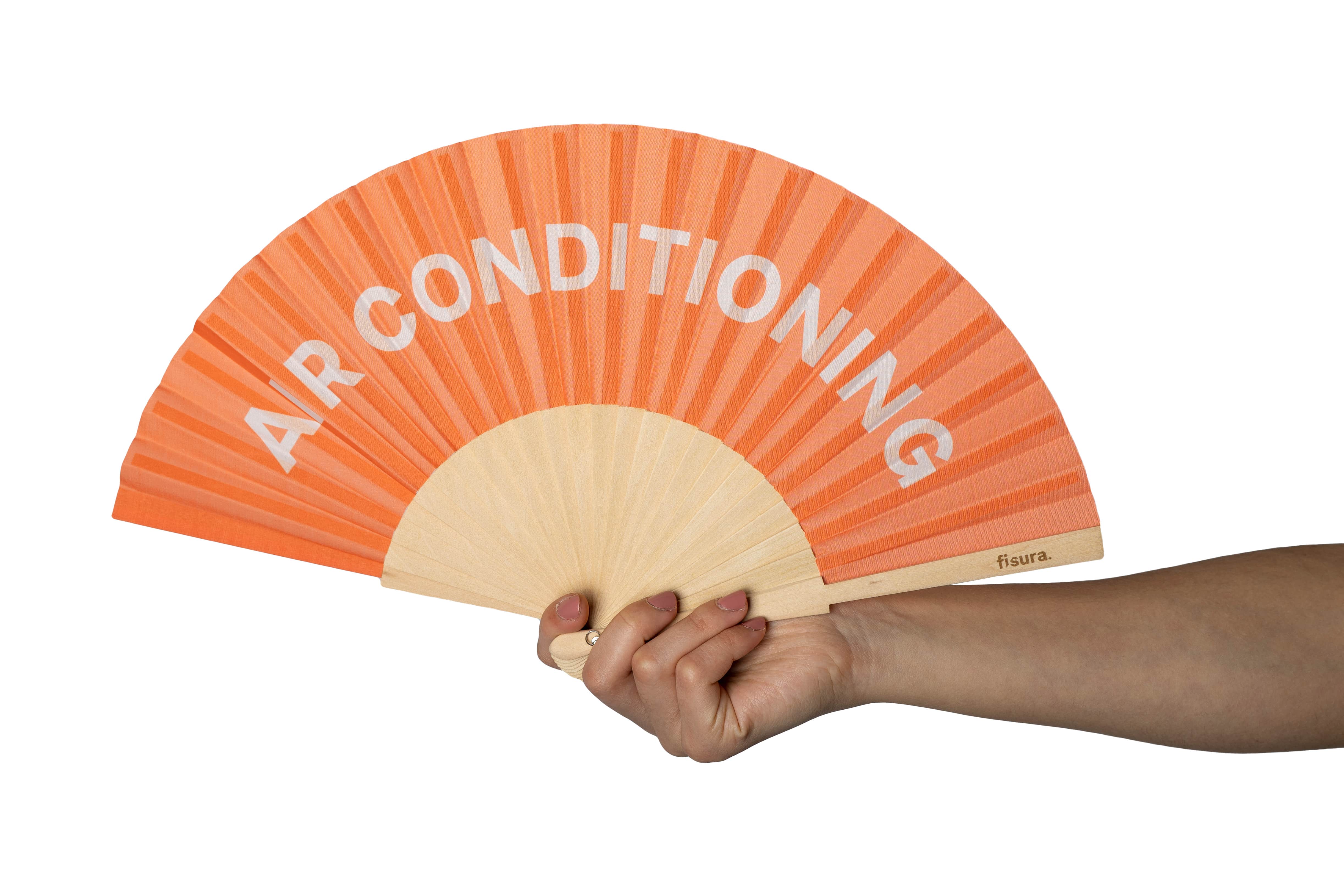 Abanico "Air conditioning" naranja