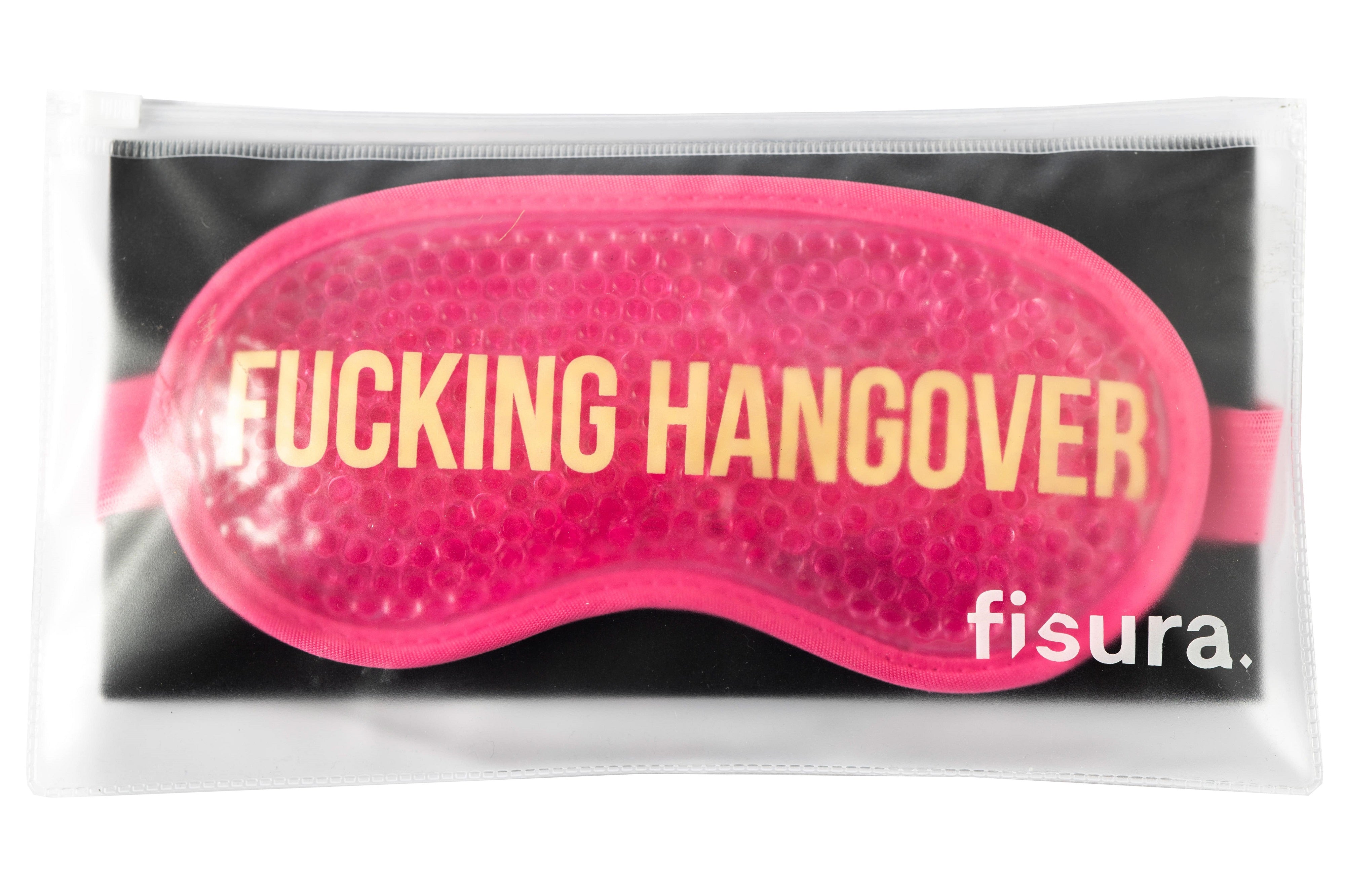 Antifaz de gel “Fucking hangover” rosa 