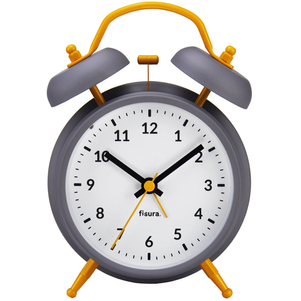 Reloj despertador Retro Gris & Amarillo