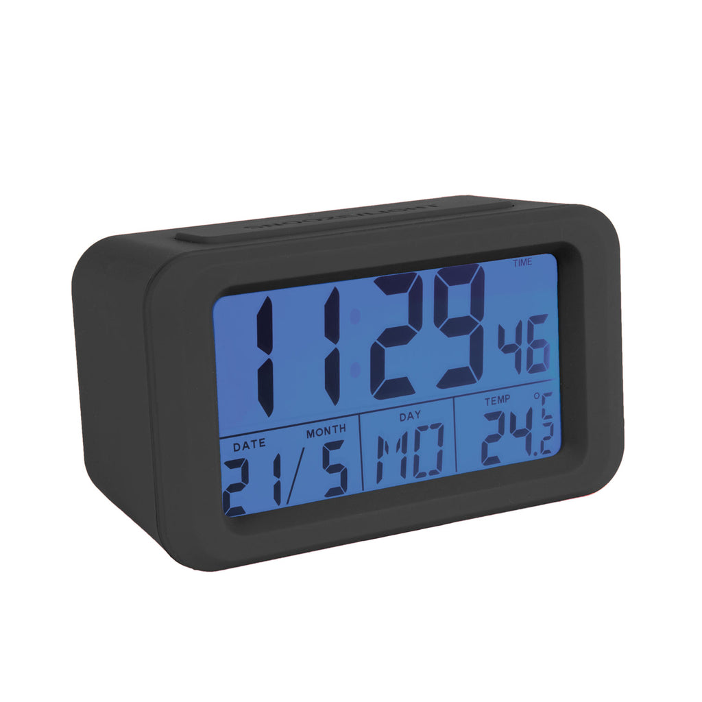 Reloj despertador digital clásico\nDespertador con pantalla LCD