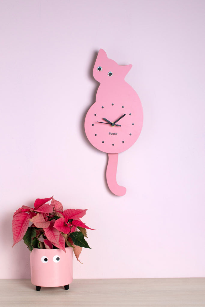 Reloj gato rosa