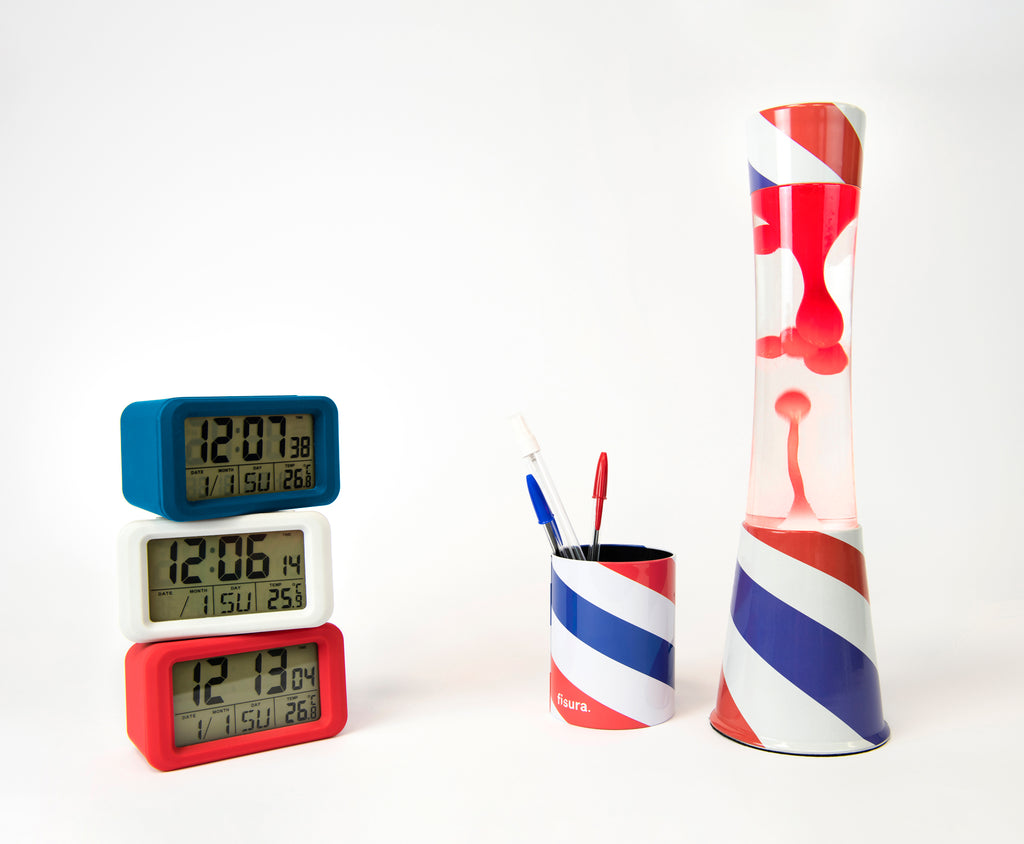 Fisura – Reloj despertador digital blanco LED. Reloj indicador de dia y  temperatura. Botón Snooze. 2 Pilas AAA. Goma ABS. Medidas: 12 x 5,5 x 7