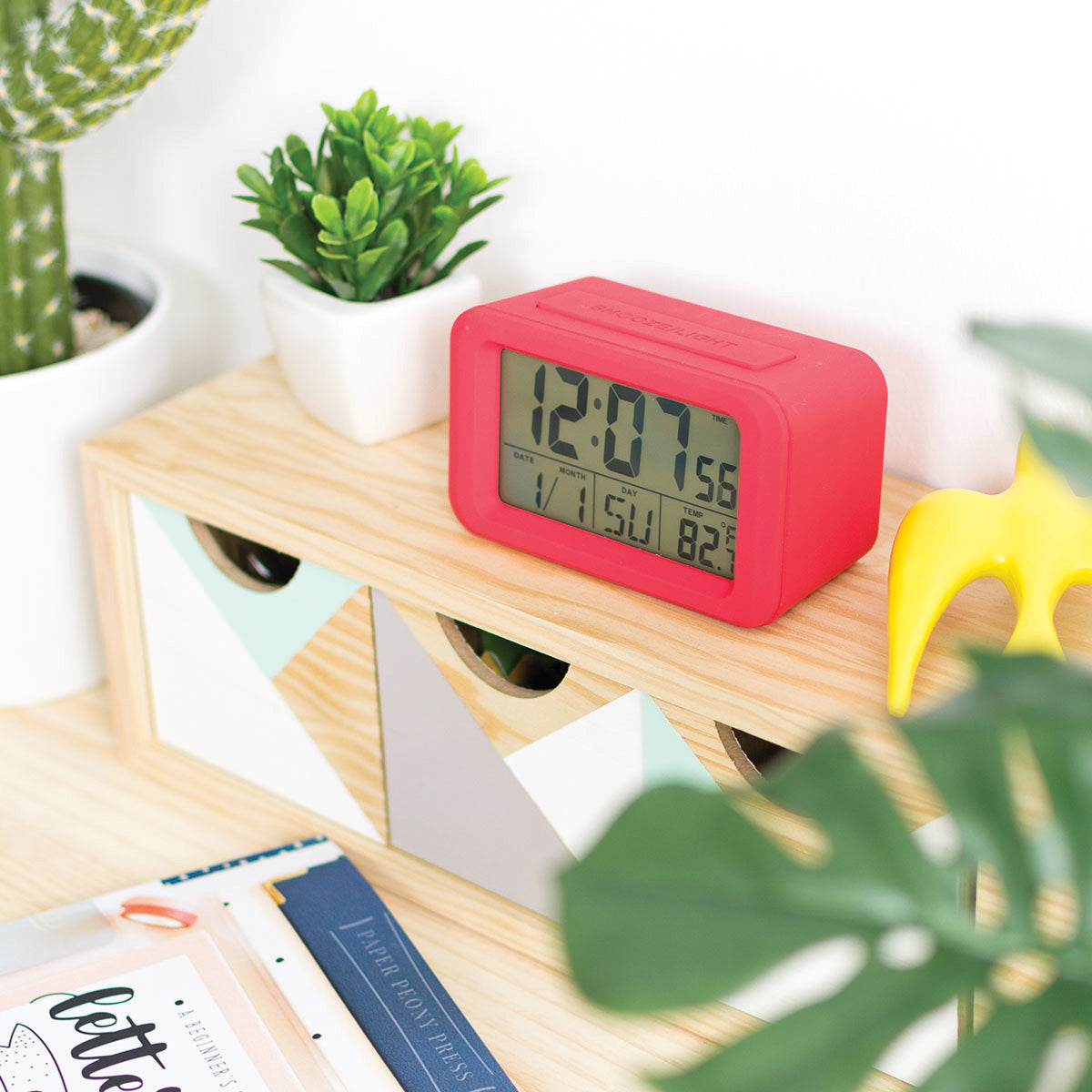 Reloj despertador digital Rojo