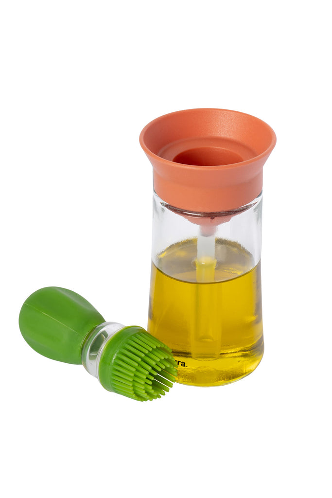 Aceitera de cristal verde y naranja – Fisura