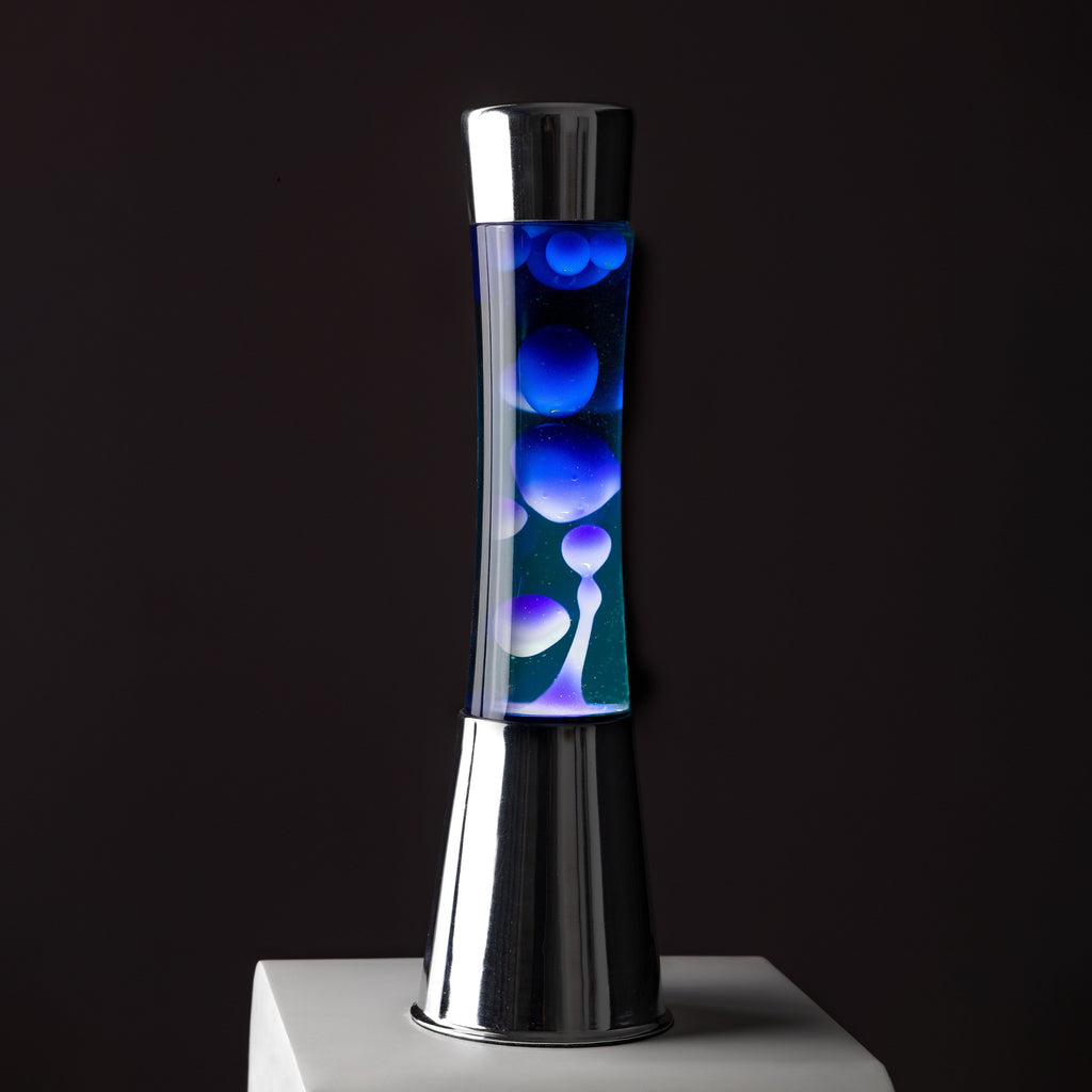 Lámpara de Lava - Cromo / Azul