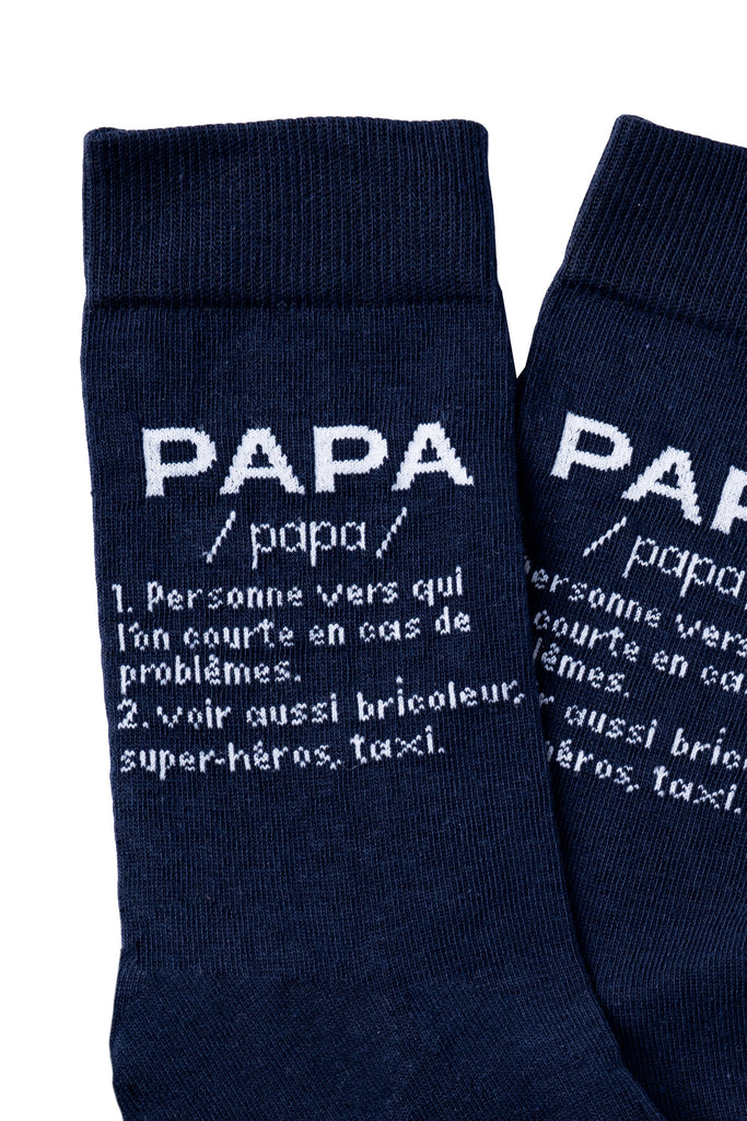 Par de calcetines chico “Papa” azul - Francés