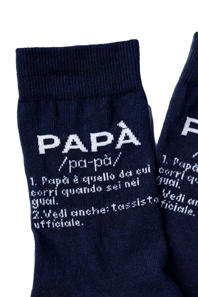 Par de calcetines chico “Papà” azul - Italiano