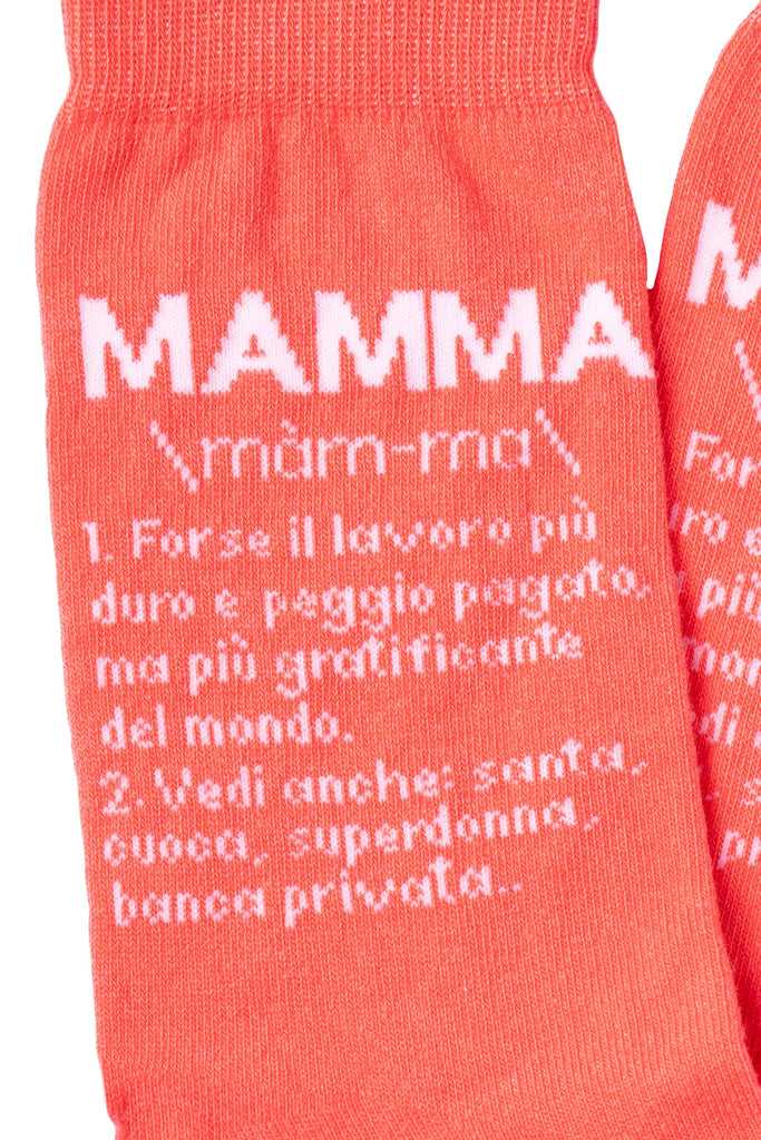 Par de calcetines chica “Mamma” rosa - Italiano