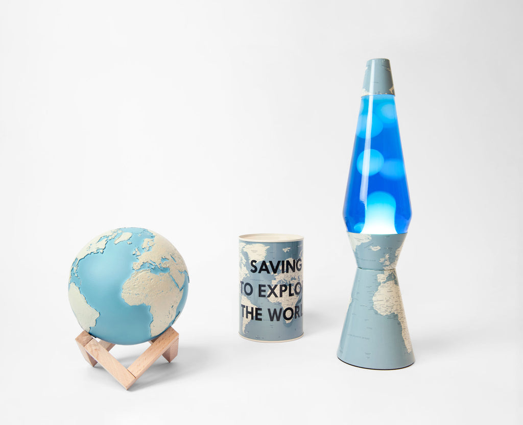 Lámpara mundo Azul & Beige